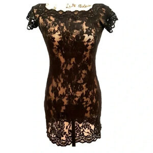 Victoria’s Secret black stretch lace chemise nightie